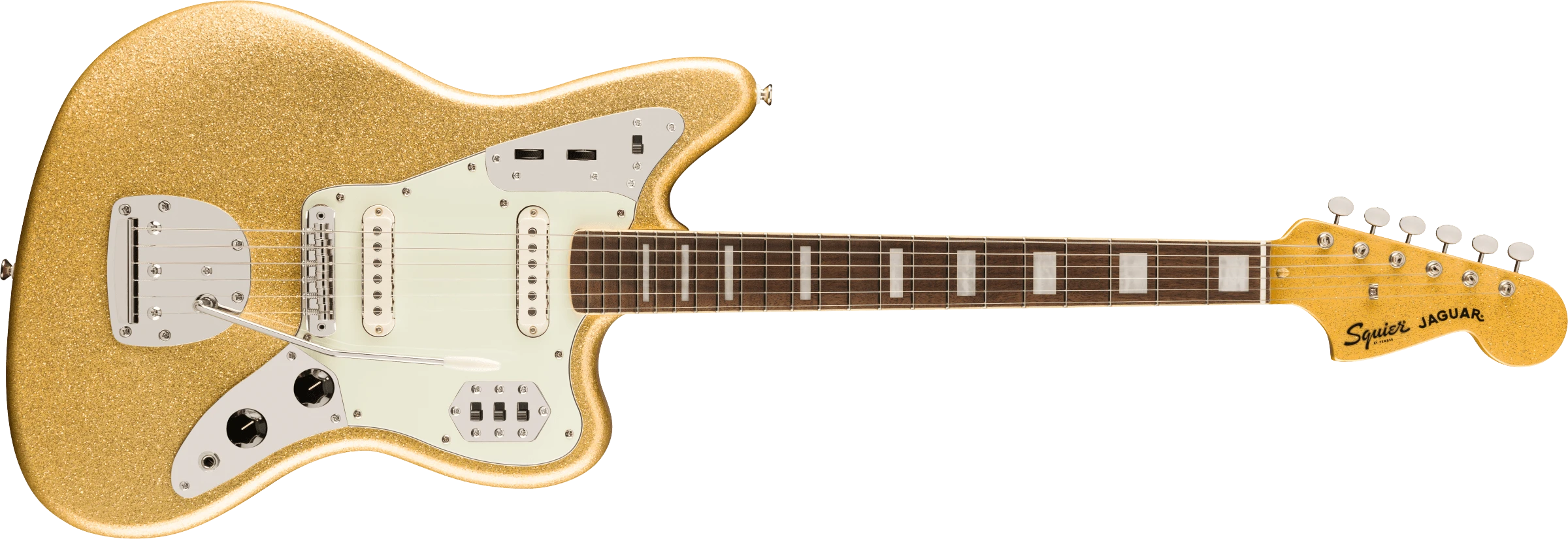 Squier Jaguar Classic Vibe 70s gold sparkle FSR